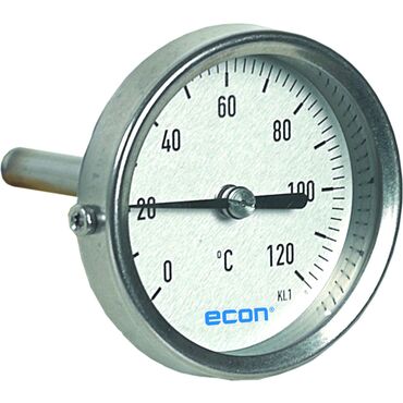 Thermomètre bimétallique fig. 675 acier inoxydable/acier inoxydable plonge